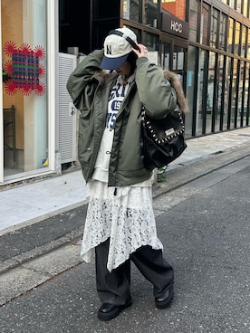 「アイテム（キャップ）」を使った、oairidaoさん（レディース・166cm・20代）の冬コーディネート