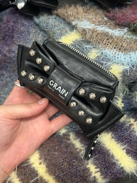 「GRAIN（グレイン）の【GRAIN/グレイン】3つ折りスタッズリボンウォレット（財布、ブラック系）」を使った、oairidaoさん（レディース・166cm）の夏コーディネート