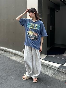 「CIAOPANIC（チャオパニック）の【BUGLE BOY/ビューグル ボーイ】アソートプリントTシャツ（Tシャツ/カットソー）」を使った、oairidaoさん（レディース・166cm）の夏コーディネート