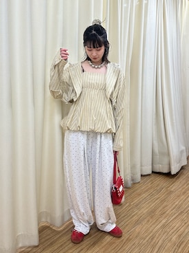 「アイテム（バッグ、レッド系）」を使った、oairidaoさん（レディース・166cm）の夏コーディネート