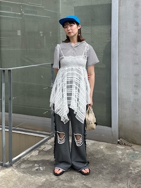 「OOFOS（ウーフォス）のアイテム」を使った、oairidaoさん（レディース・166cm）の夏コーディネート