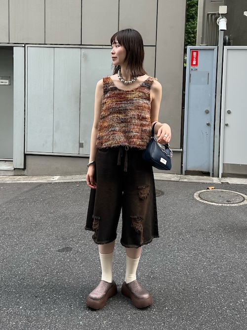 taki 様　MIESROHE シャギーニットチェックベスト taki 様 MIESROHE シャギーニットチェックベスト - メルカリ