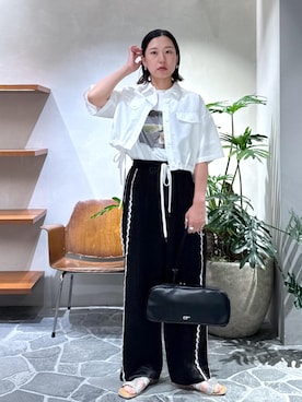 「アイテム（ボストンバッグ）」を使った、KUBOTAさん（レディース・159cm）の夏コーディネート