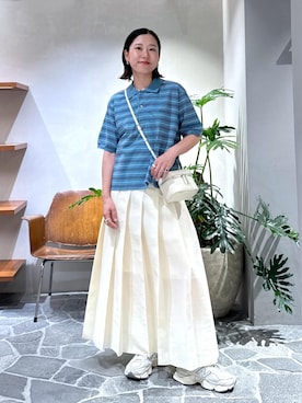 「アイテム（ポロシャツ）」を使った、KUBOTAさん（レディース・159cm・30代）の夏コーディネート
