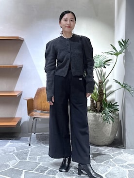 「アイテム（シュシュ）」を使った、KUBOTAさん（レディース・159cm・30代）の秋コーディネート