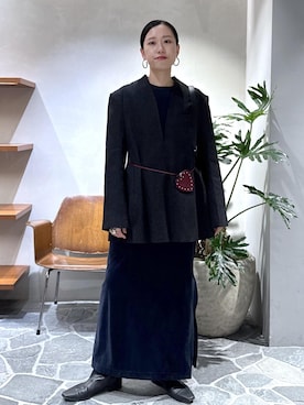 「アイテム（コインケース）」を使った、KUBOTAさん（レディース・159cm）の冬コーディネート