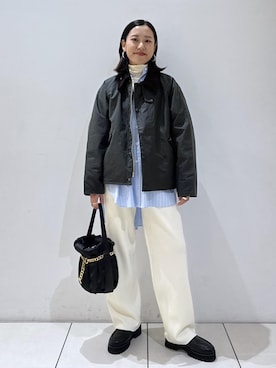 「アイテム（その他アウター、グリーン系）」を使った、KUBOTAさん（レディース・159cm）の秋コーディネート