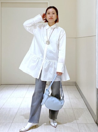 AER ADAM ET ROPE - 美品✳︎アダムエロペ ギャザーヘムチュニック ロングシャツ 近年 タフタ ADAM ET ROPE'（アダムエロペ）の「ギャザーヘムチュニック
