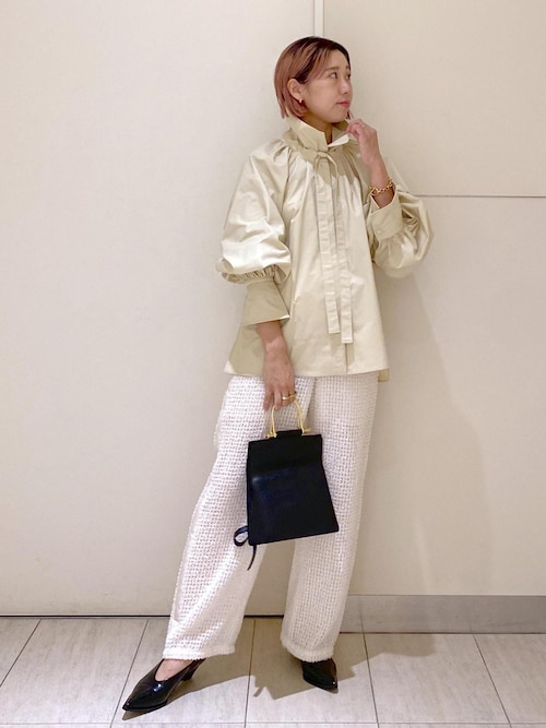 アダムエロペ　ベージュ パンツ セルフォードテーパード　2点 アダムエロペ ベージュ パンツ セルフォードテーパード 2点
