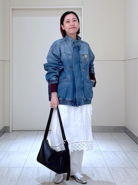 「アイテム（デニムジャケット）」を使った、KUBOTAさん（レディース・159cm・30代）の冬コーディネート
