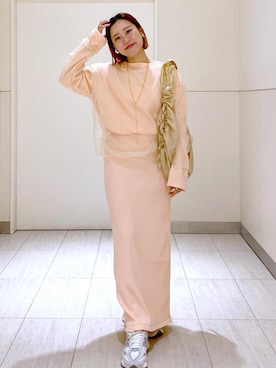 「リラックスコーデ」｜「アイテム（アクセサリー）」を使った、KUBOTAさん（レディース・159cm）の冬コーディネート