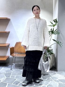 「アイテム（ネックレス）」を使った、KUBOTAさん（レディース・159cm・30代）の冬コーディネート