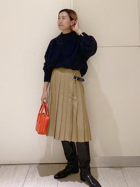 「フォックスファー」｜KUBOTAさん（レディース・159cm）の秋コーディネート