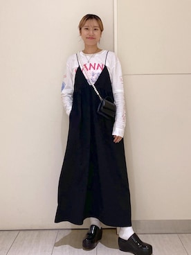「GANNI」｜「アイテム（ワンピース/ドレス）」を使った、KUBOTAさん（レディース・159cm）の夏コーディネート