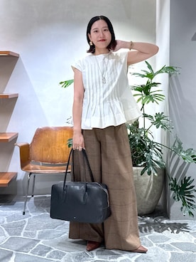 「アイテム（ボストンバッグ）」を使った、KUBOTAさん（レディース・159cm・30代）の夏コーディネート