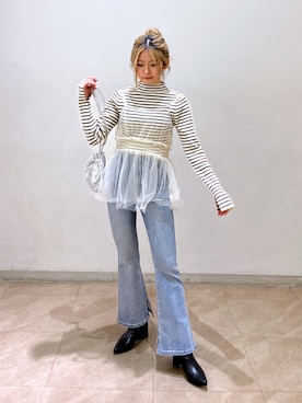 「巾着バッグ」｜「アイテム（その他トップス）」を使った、shioさん（レディース・153cm）の冬コーディネート