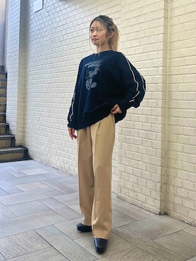 「FREE'S MART（フリーズマート）のアイテム（スラックス）」を使った、shioさん（レディース・153cm）の秋コーディネート