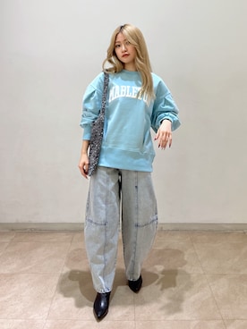 「FREE'S MART（フリーズマート）のアイテム（スウェット）」を使った、shioさん（レディース・153cm）の冬コーディネート