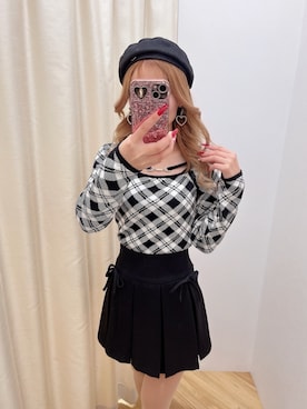 「アイテム（ハンチング/ベレー帽）」を使った、Yさん（レディース・155cm）の秋コーディネート