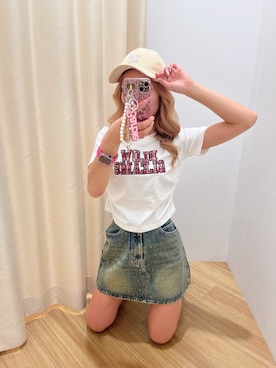 「アイテム（キャップ）」を使った、Yさん（レディース・155cm）の夏コーディネート