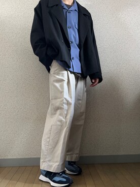 「3色コーデ」｜「アイテム（ブルゾン）」を使った、ryoさん（メンズ・170cm）の春コーディネート