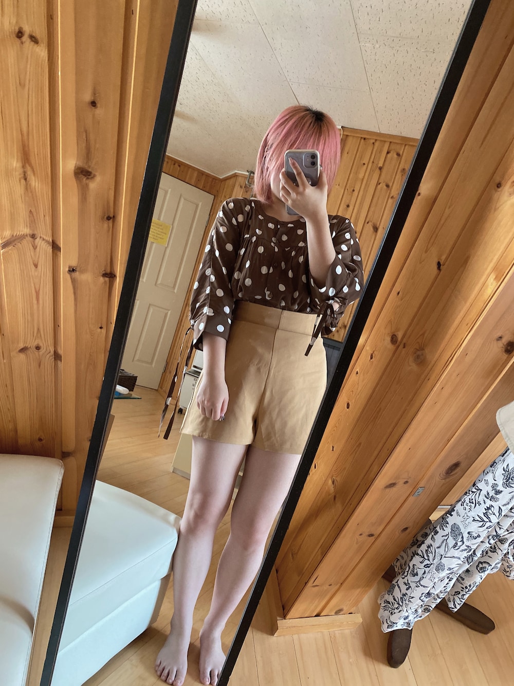 「パンツスタイル、ブラウン、ootd、ガーリー、おしゃれさんと繋がりたい、今日のコーデ、いいね、save、フォローお願いします🤑、フォローミー、いいね返し、同系色コーデ、低身長、低身長コーデ、低身長女子、骨格ストレート」｜「one after another NICE CLAUPのうしろレースアップパンツ（その他パンツ、ベージュ系）」を使った、miroro さん（レディース・148cm）の夏コーディネートの1枚目の写真