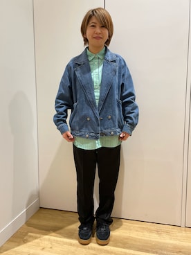 「coenスタッフスタイリング」｜「アイテム（デニムジャケット）」を使った、coen あおさん（レディース・150cm）の冬コーディネート