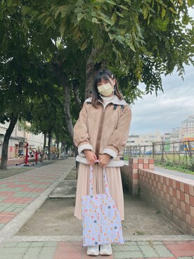 「SPINNS（スピンズ）のアイテム（ムートンコート）」を使った、euphie_feiii さん（レディース・158cm）の冬コーディネート