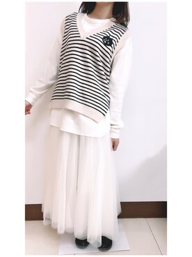 「通勤穿搭」｜「アイテム（Tシャツ/カットソー）」を使った、euphie_feiii さん（レディース・158cm）の冬コーディネート