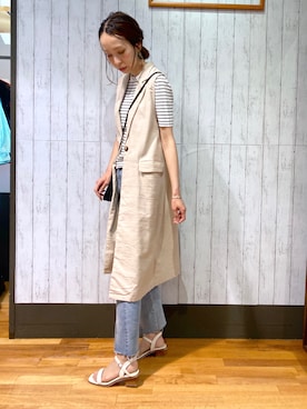 「Chez toi（シェトワ）のアイテム（その他アウター）」を使った、yukikoさん（レディース・167cm）の春コーディネート