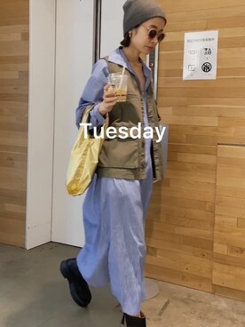 「Ungrid（アングリッド）のアイテム（サングラス）」を使った、石黒晶さん（レディース・166cm）の夏コーディネート