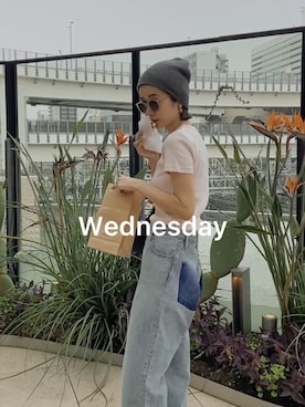 「Ungrid（アングリッド）のアイテム（サングラス）」を使った、石黒晶さん（レディース・166cm）の春コーディネート