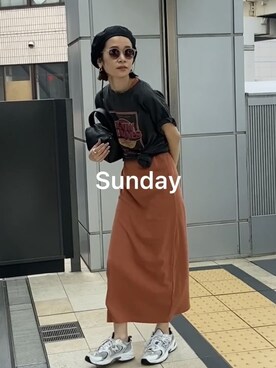 「Ungrid（アングリッド）のアイテム（サングラス）」を使った、石黒晶さん（レディース・166cm）の春コーディネート