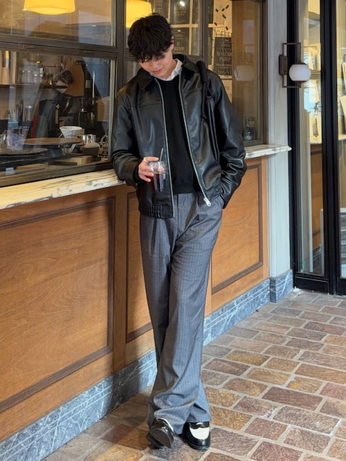 別注 EMBOSSED LOAFERS BLACK WHITE CROCODILE COMBI（ローファー