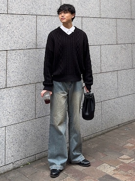 「アイテム（ローファー）」を使った、Asuさん（メンズ・178cm・10代）の秋コーディネート