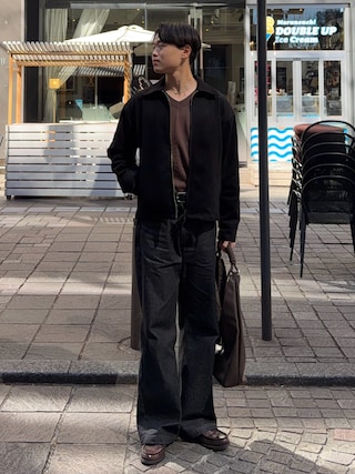 「LURAKU（ルラク）の【LURAKU】Synthetic Suede Zip Jacket / LURAKU シンセティックスエードジップジャケット（ブルゾン）」を使った、Asuさん（メンズ・178cm）の春コーディネート