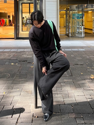 「LURAKU(ルラク)の【LURAKU】cotton Cashmere knit / コットンカシミヤニット(ニット/セーター)」を使った、Asuさん(メンズ・178cm)の秋コーディネート