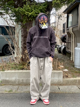 「NIKE（ナイキ）のアイテム（帽子）」を使った、4U♾1984さん（メンズ・170cm）の冬コーディネート