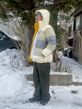 「NIKE（ナイキ）のアイテム（ダウンジャケット/コート）」を使った、4U♾1984さん（メンズ・170cm）の冬コーディネート