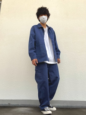「ニコアンド」｜「アイテム（デニムジャケット）」を使った、ayumu【相互】さん（メンズ・178cm）の秋コーディネート