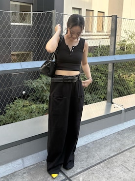 「アイテム（スウェットパンツ）」を使った、mashiroさん（骨格ウェーブ・レディース・153cm）の夏コーディネート