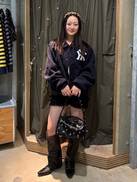 「アイテム（カチューシャ）」を使った、mashiroさん（レディース・153cm）の秋コーディネート