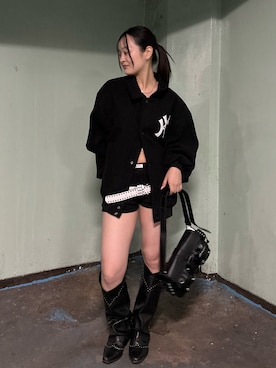 「アイテム（スタジャン）」を使った、mashiroさん（レディース・153cm）の秋コーディネート