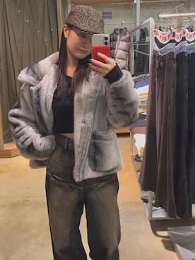 「アイテム（その他アウター、ホワイト系）」を使った、mashiroさん（レディース・153cm）の秋コーディネート