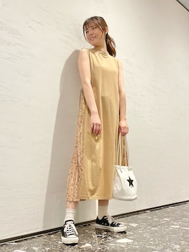 「CONVERSE TOKYO（コンバーストウキョウ）のアイテム（ワンピース/ドレス）」を使った、tomokaさん（レディース・165cm）の夏コーディネート