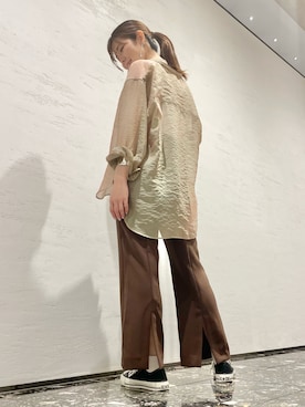 「CONVERSE TOKYO（コンバーストウキョウ）のアイテム（スラックス）」を使った、tomokaさん（レディース・165cm）の夏コーディネート