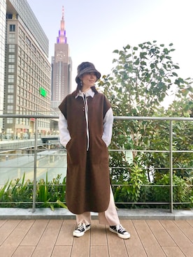 「CONVERSE TOKYO（コンバーストウキョウ）のアイテム（ワンピース/ドレス）」を使った、tomokaさん（レディース・165cm）の秋コーディネート