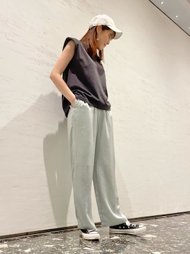「CONVERSE TOKYO（コンバーストウキョウ）のアイテム（帽子）」を使った、tomokaさん（レディース・165cm）の夏コーディネート