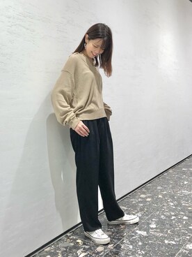 「CONVERSE TOKYO（コンバーストウキョウ）のアイテム（スラックス）」を使った、tomokaさん（レディース・165cm）の夏コーディネート