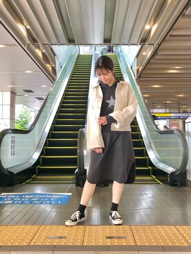 「CONVERSE TOKYO（コンバーストウキョウ）のアイテム（ジャケット/アウター）」を使った、tomokaさん（レディース・165cm）の秋コーディネート